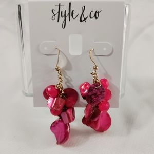 Style & Co Pink Colored Shell Drop Earrings